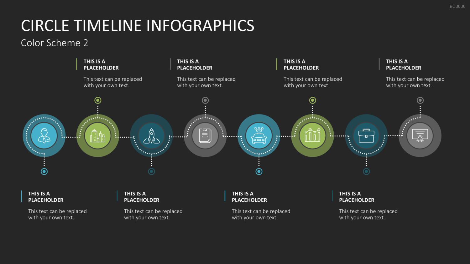 Infografik - Zeitstrahl (Kreise) PowerPoint-Vorlage