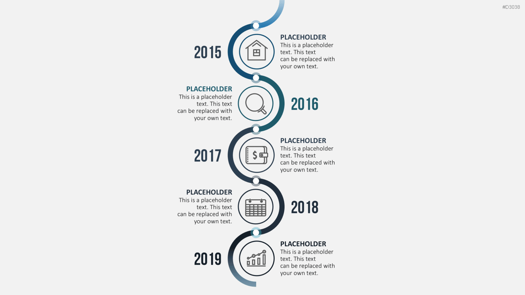 Infografik - Zeitstrahl (Kreise) PowerPoint-Vorlage