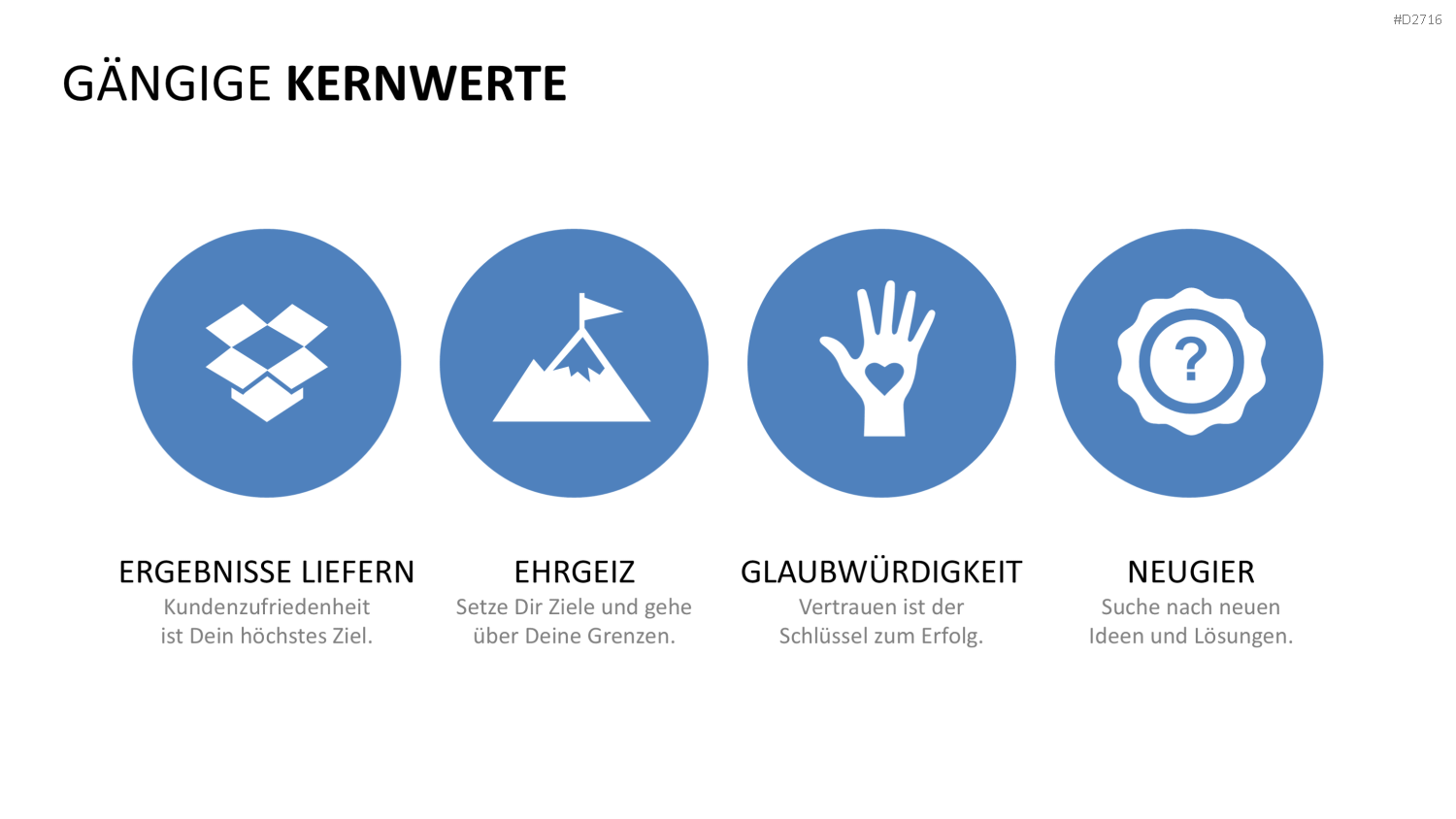Unternehmensleitbild / Kernwerte PowerPoint-Vorlage