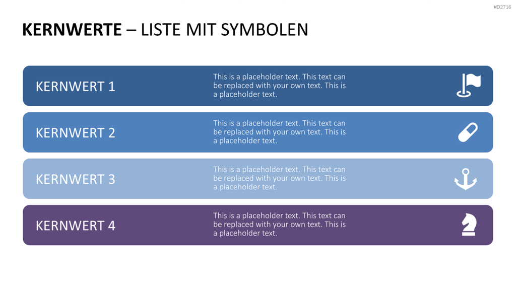 Unternehmensleitbild / Kernwerte PowerPoint-Vorlage