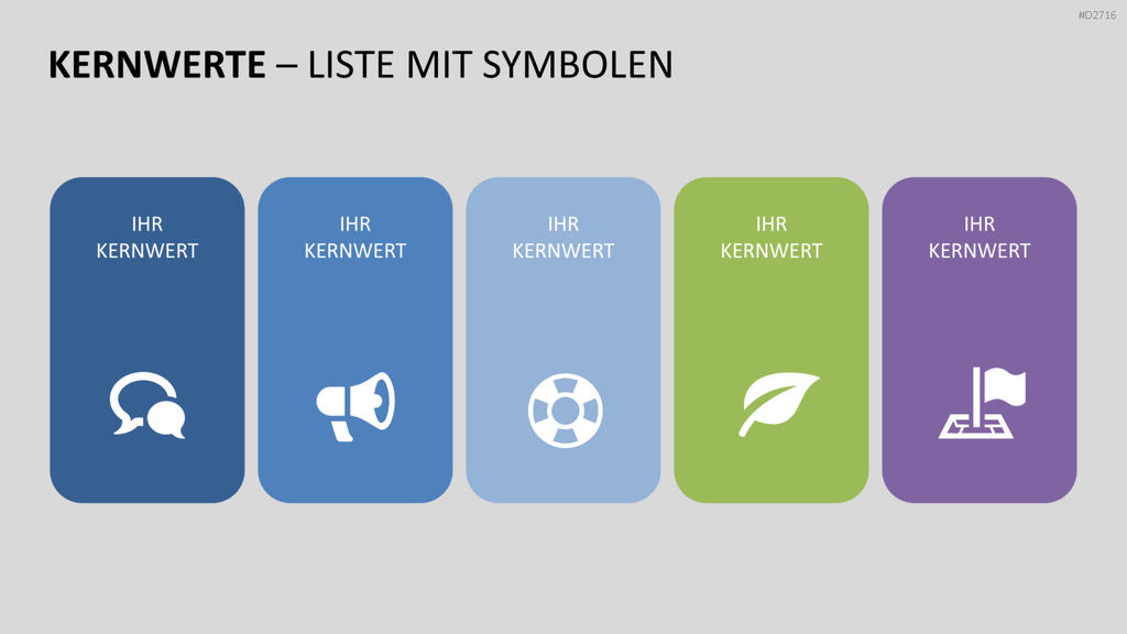 Unternehmensleitbild / Kernwerte PowerPoint-Vorlage
