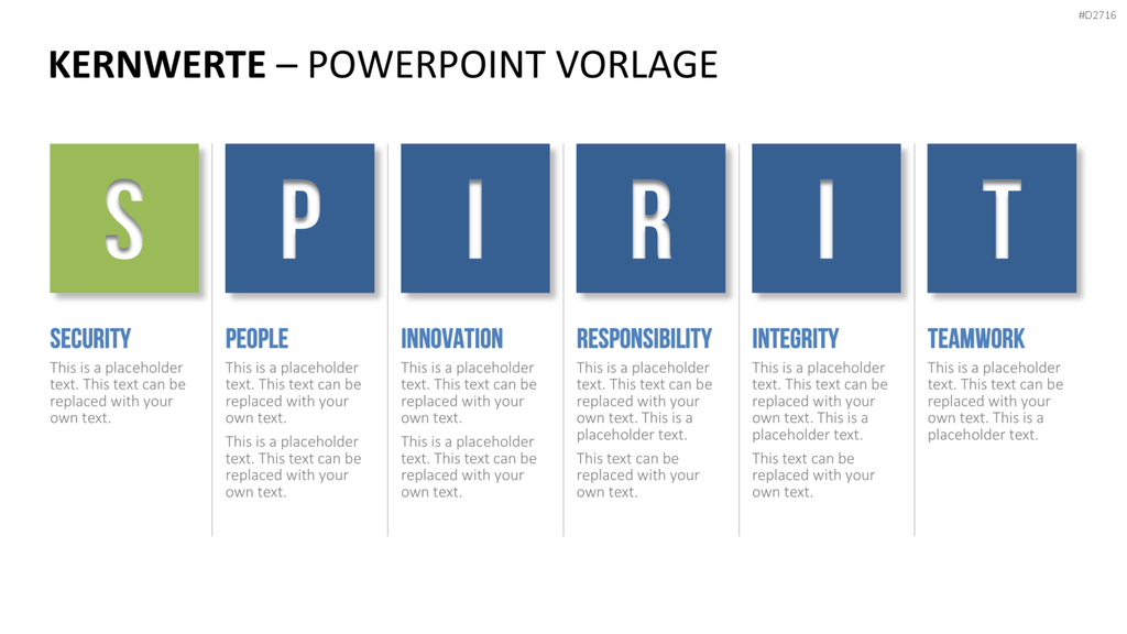 Unternehmensleitbild / Kernwerte PowerPoint-Vorlage