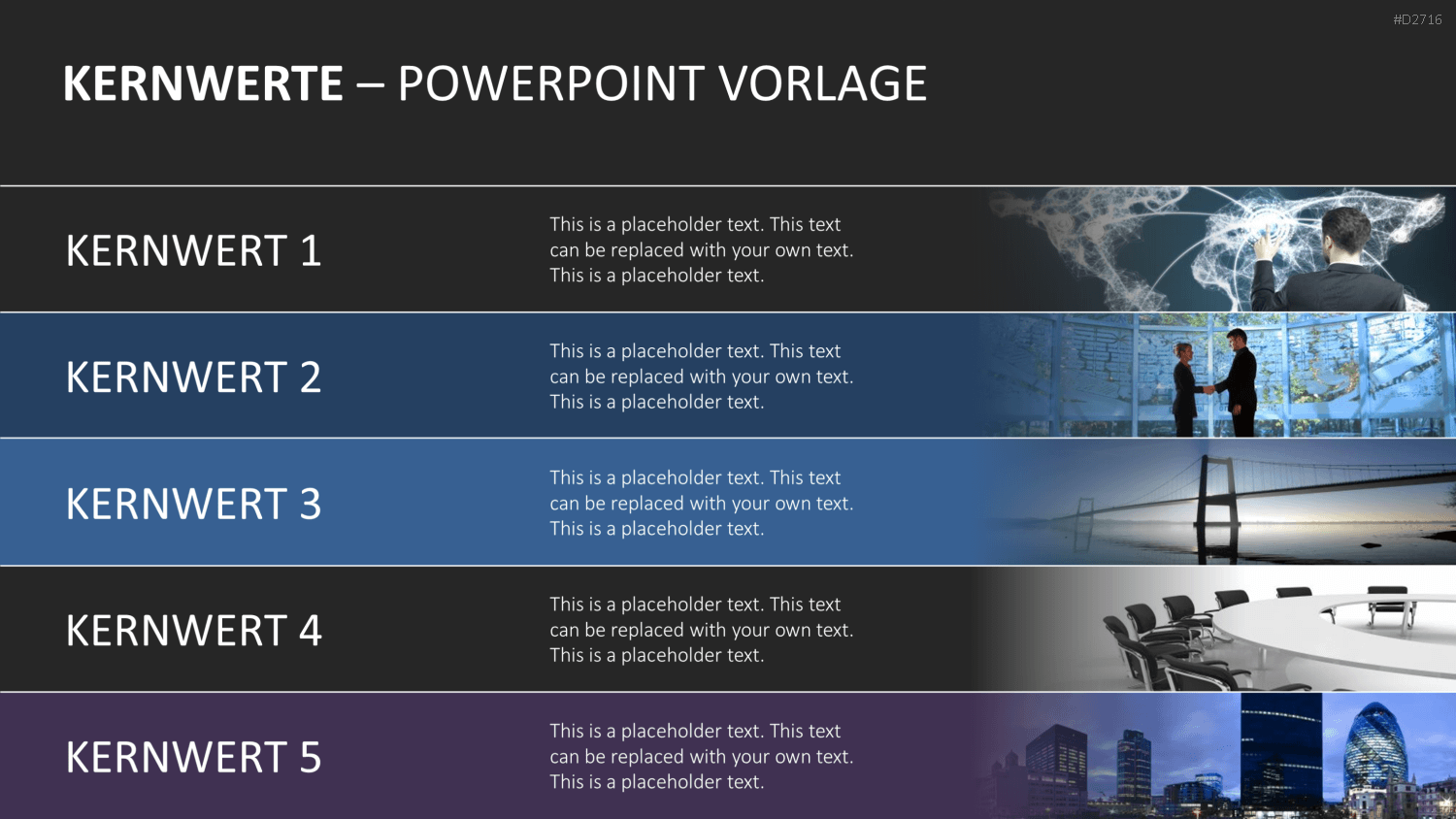 Unternehmensleitbild / Kernwerte PowerPoint-Vorlage