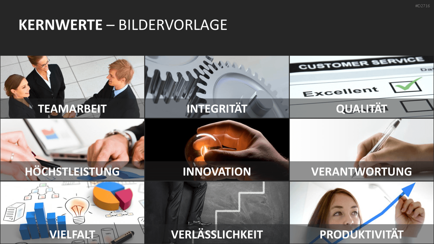 Unternehmensleitbild / Kernwerte PowerPoint-Vorlage
