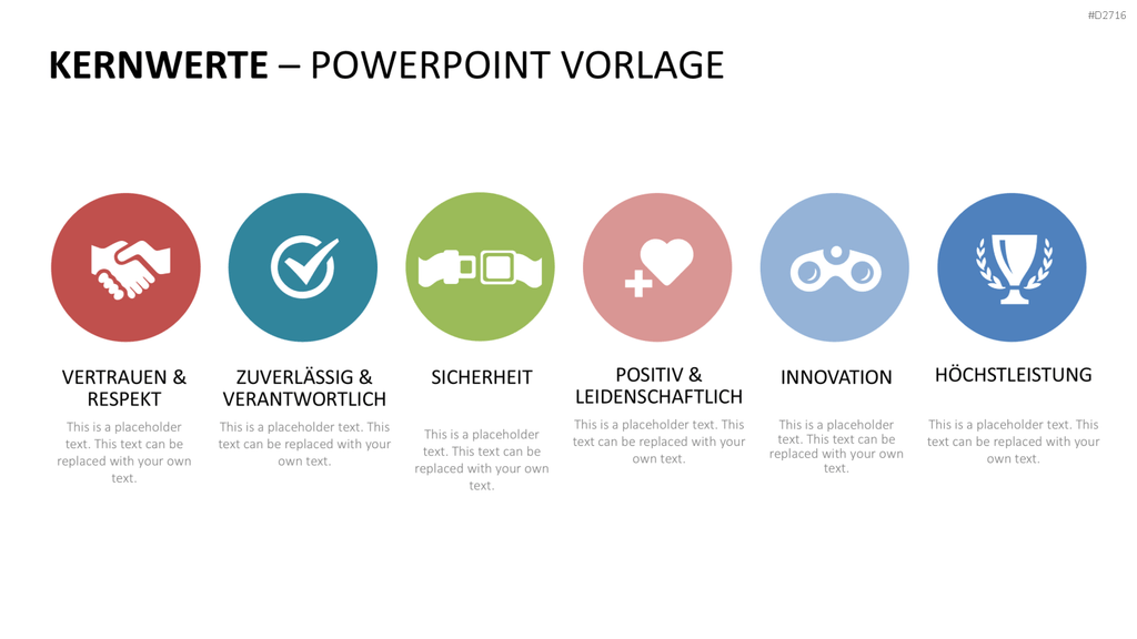 Unternehmensleitbild / Kernwerte PowerPoint-Vorlage
