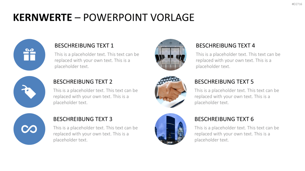 Unternehmensleitbild / Kernwerte PowerPoint-Vorlage
