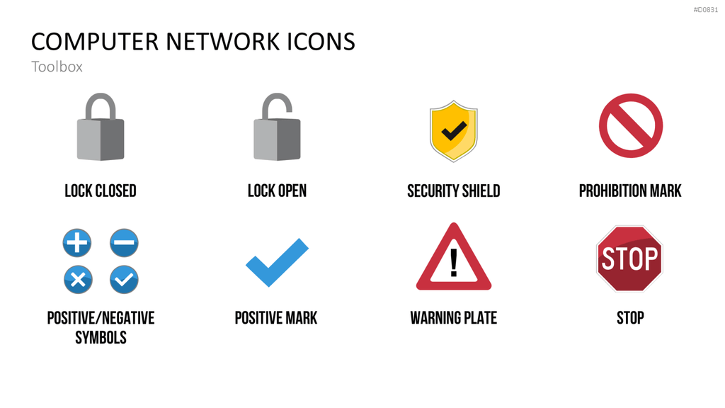 Computer Netzwerk Icons PowerPoint-Vorlage