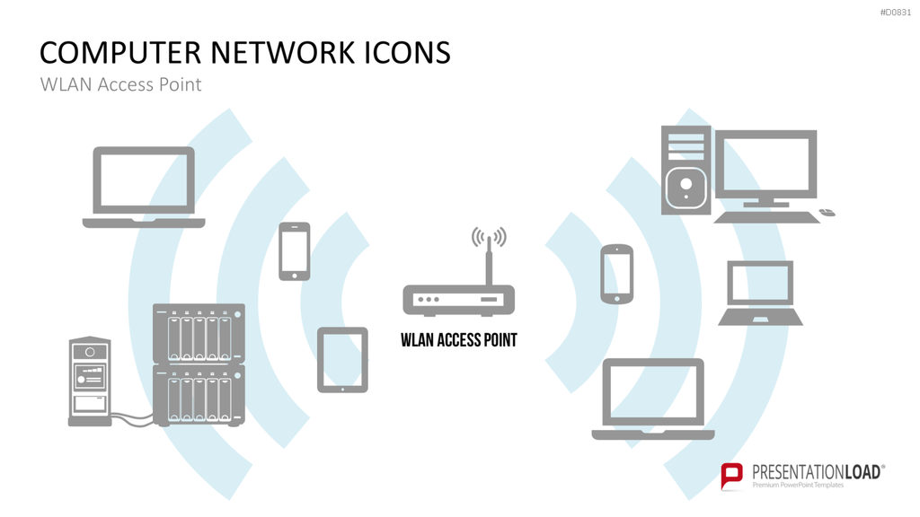 Computer Netzwerk Icons PowerPoint-Vorlage