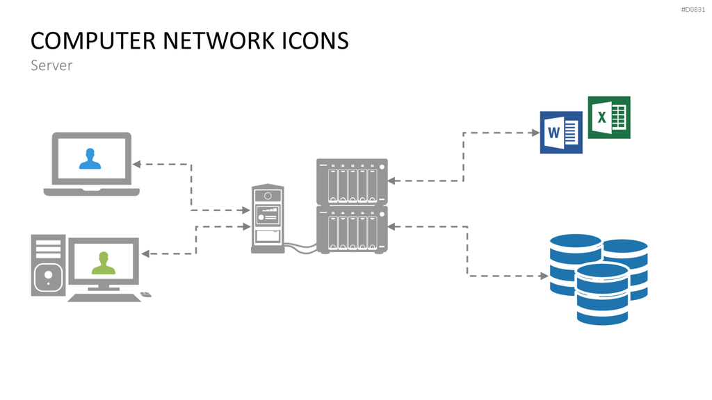 Computer Netzwerk Icons PowerPoint-Vorlage