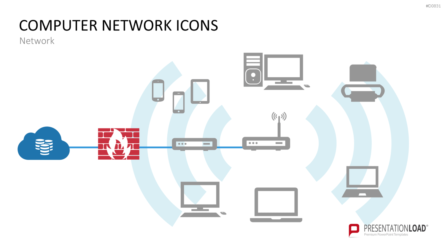 Computer Netzwerk Icons PowerPoint-Vorlage