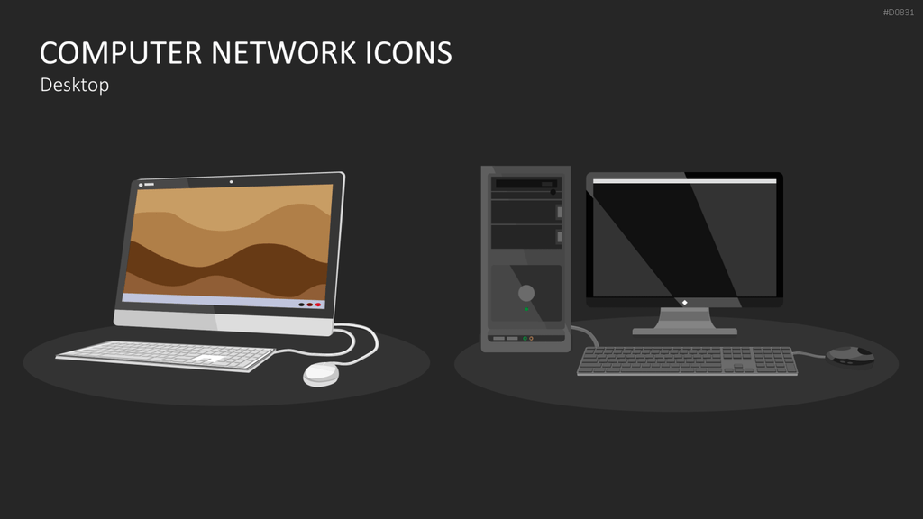 Computer Netzwerk Icons PowerPoint-Vorlage
