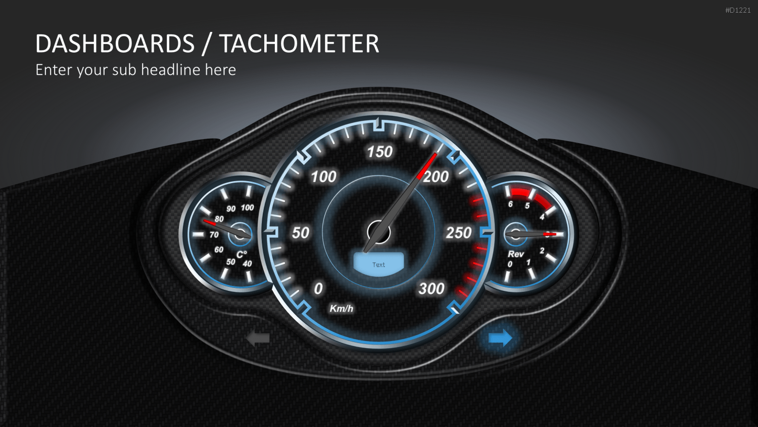 Dashboards / Tachometer PowerPoint-Vorlage