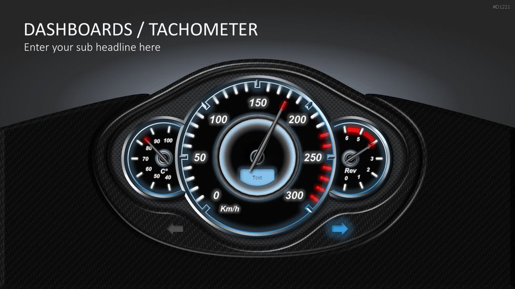 Dashboards / Tachometer PowerPoint-Vorlage