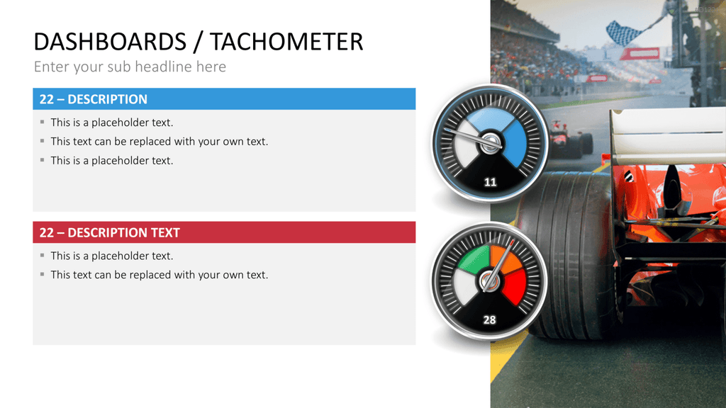 Dashboards / Tachometer PowerPoint-Vorlage