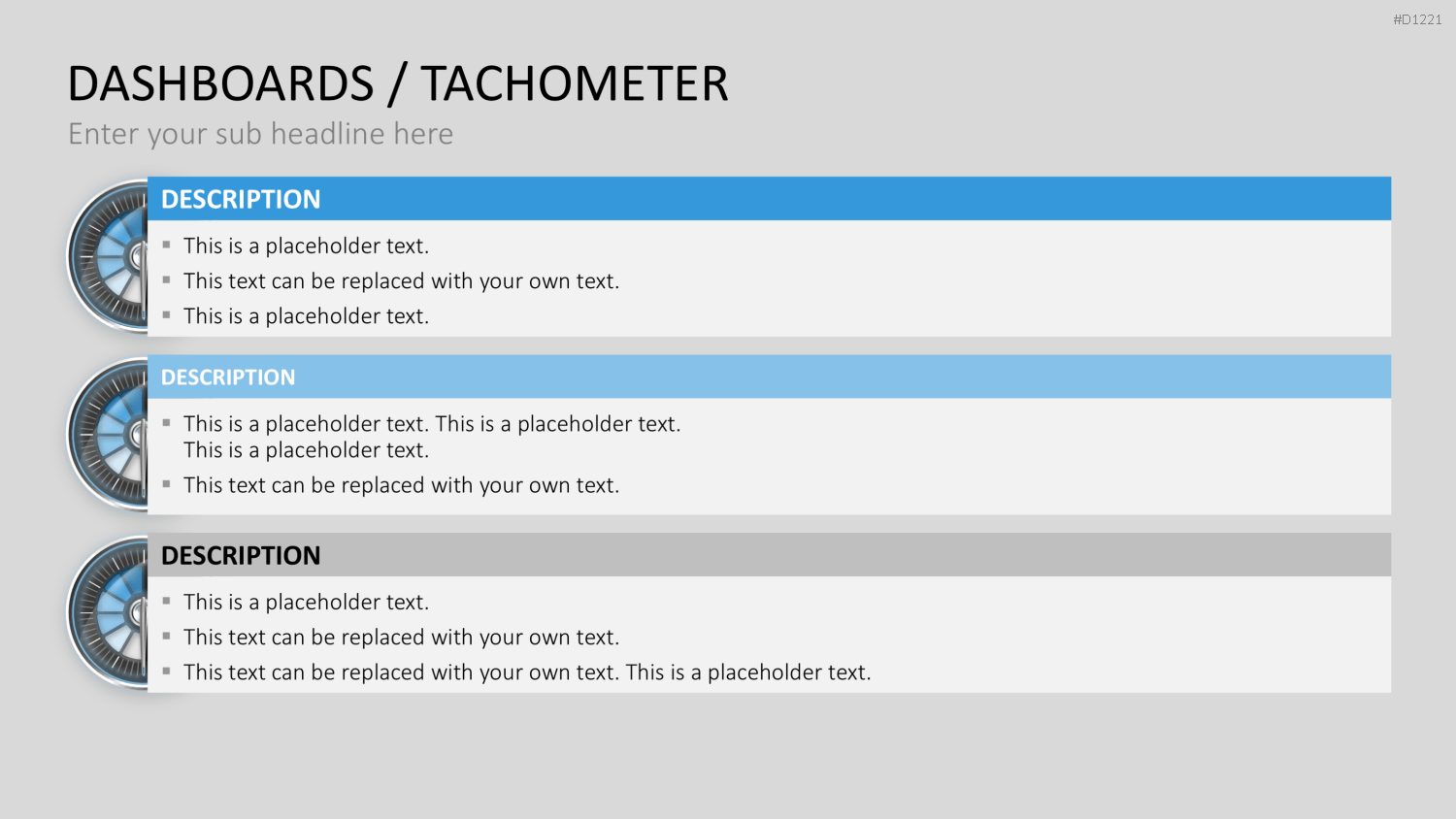 Dashboards / Tachometer PowerPoint-Vorlage