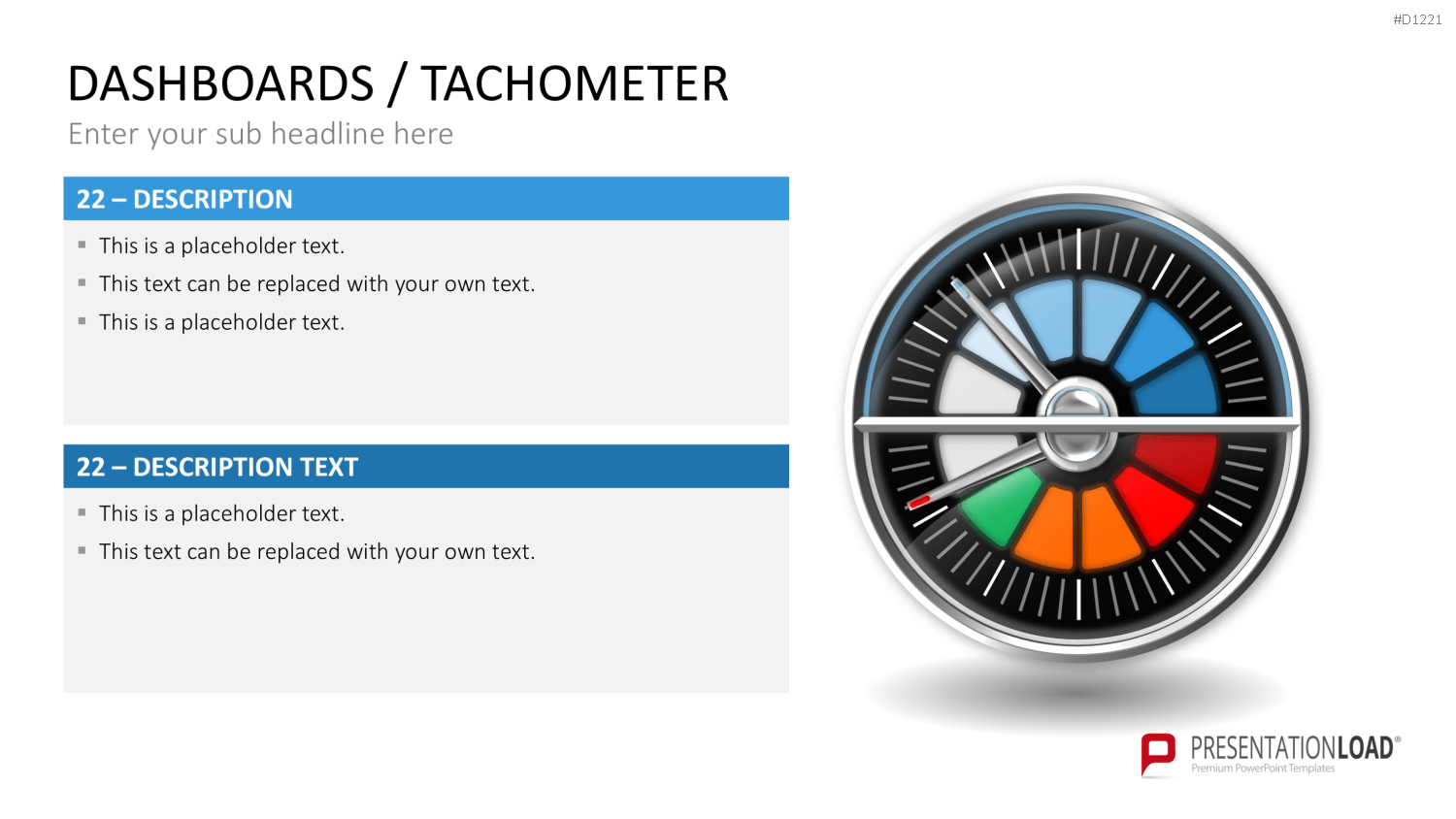 Dashboards / Tachometer PowerPoint-Vorlage