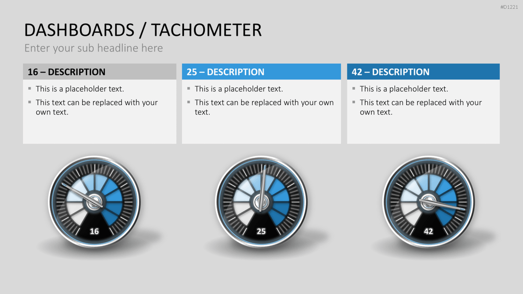 Dashboards / Tachometer PowerPoint-Vorlage