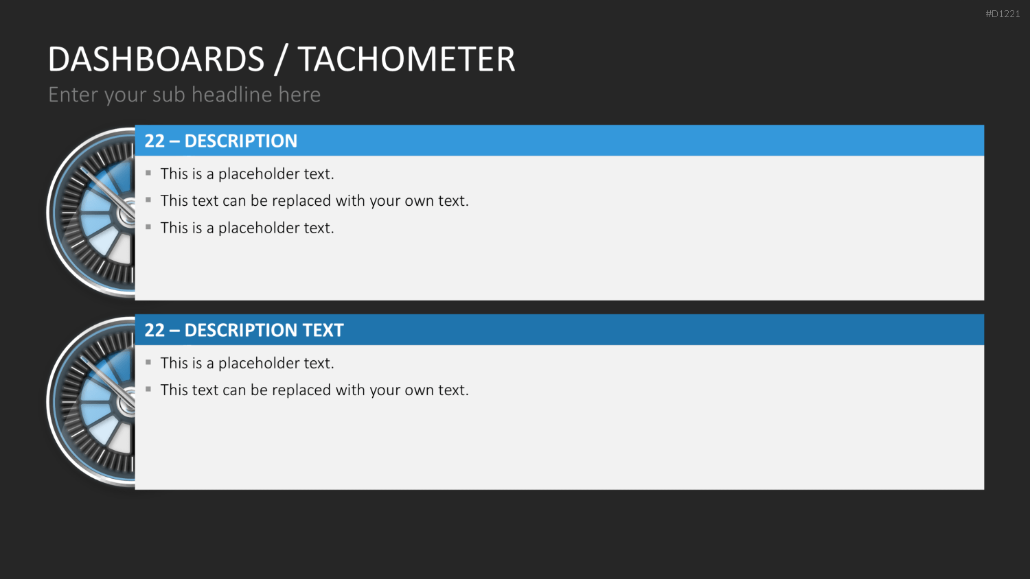 Dashboards / Tachometer PowerPoint-Vorlage