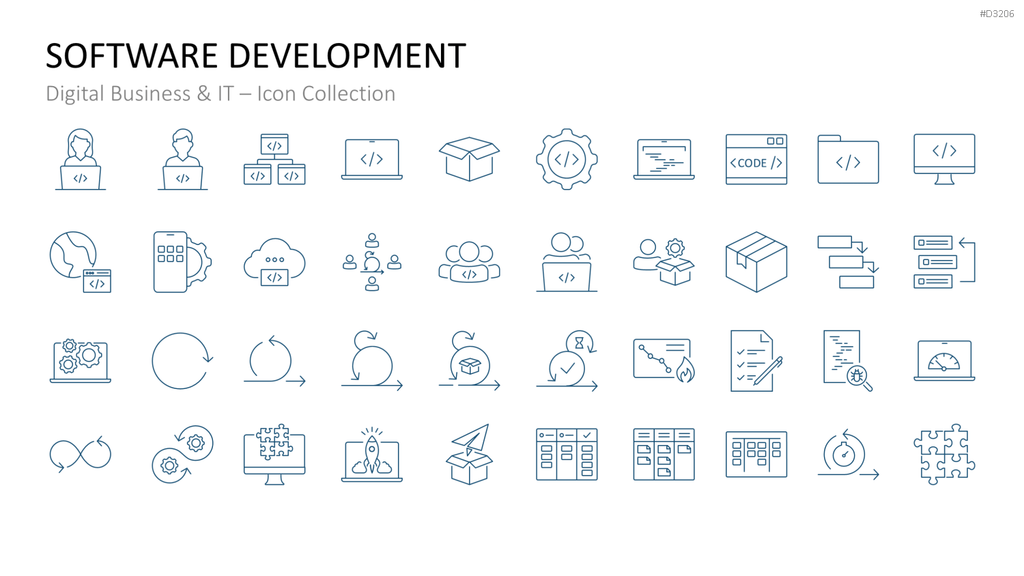 Digital Business & IT – Icon Collection PowerPoint-Vorlage