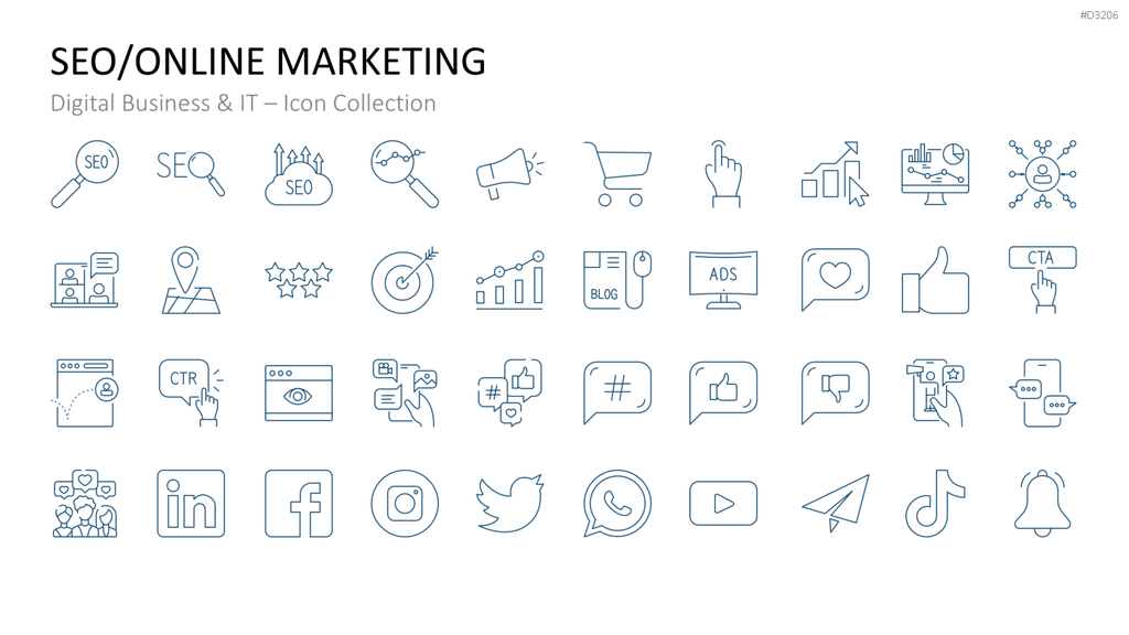 Digital Business & IT – Icon Collection PowerPoint-Vorlage