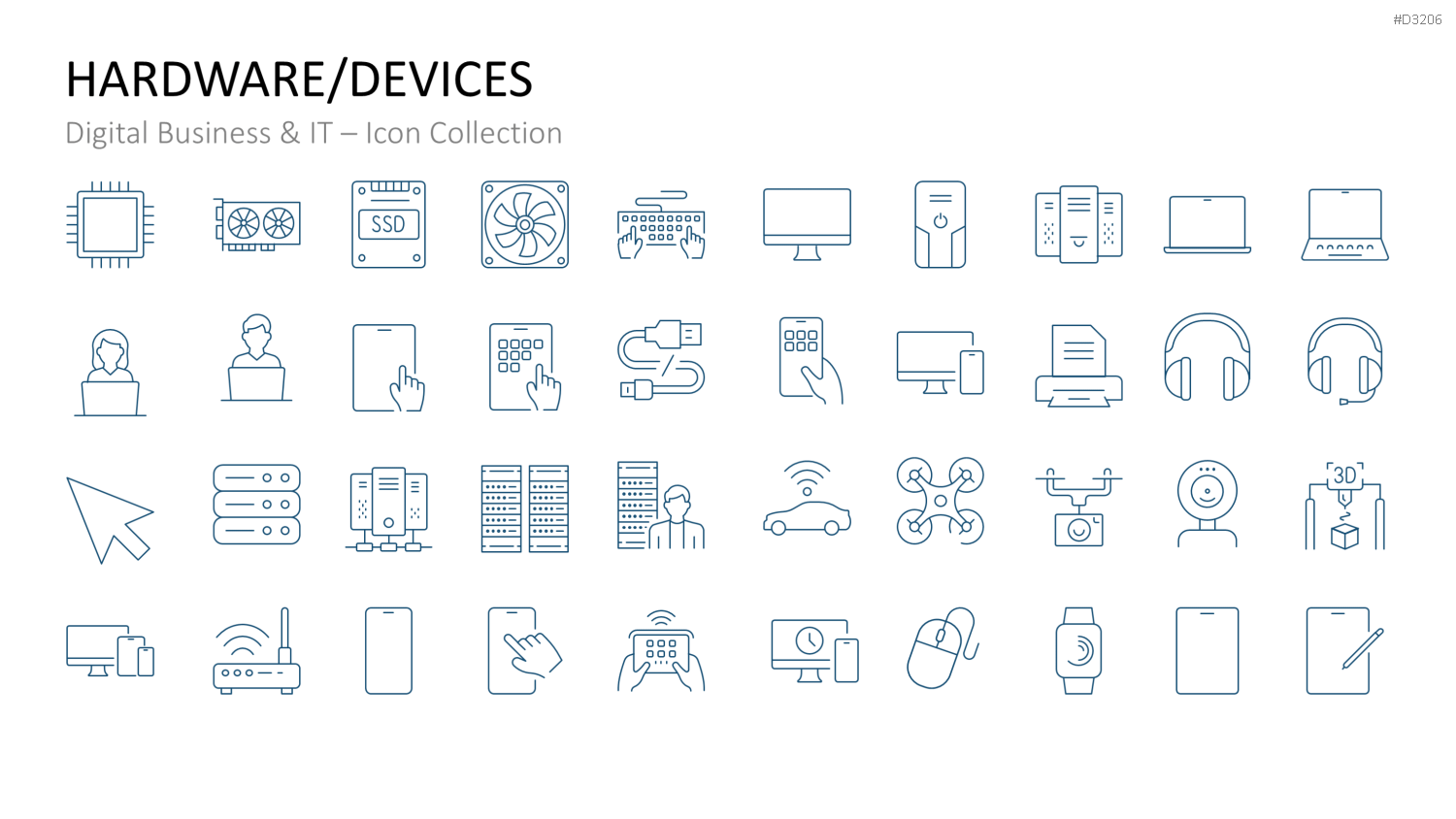 Digital Business & IT – Icon Collection PowerPoint-Vorlage