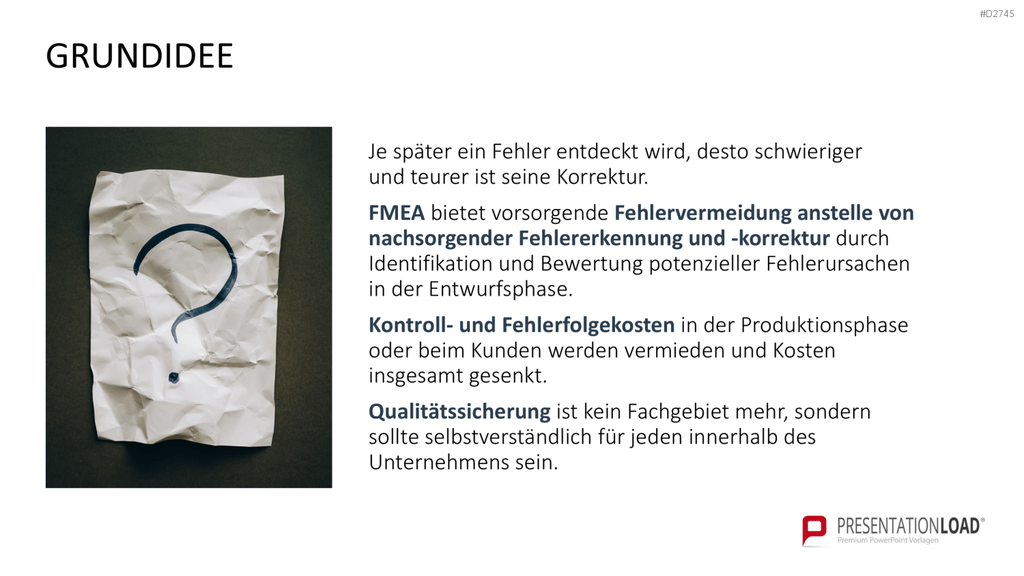 Fehler-Möglichkeits-Einfluss-Analyse (FMEA) PowerPoint-Vorlage