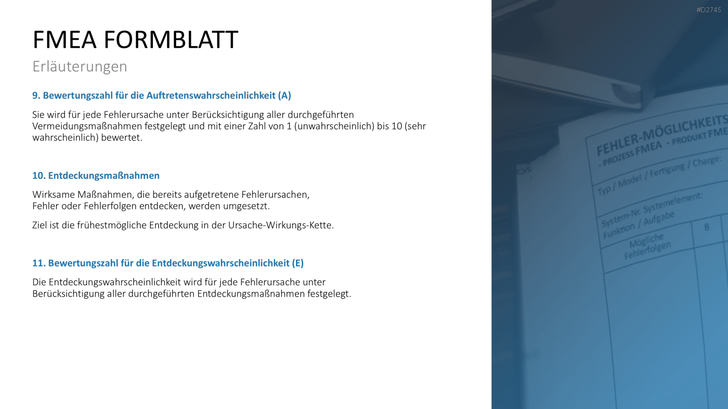 Fehler-Möglichkeits-Einfluss-Analyse (FMEA) PowerPoint-Vorlage