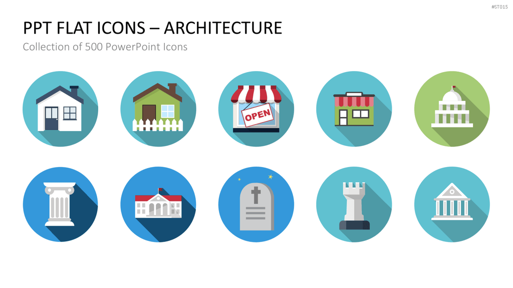 Flat Design - Icons Collection PowerPoint-Vorlage