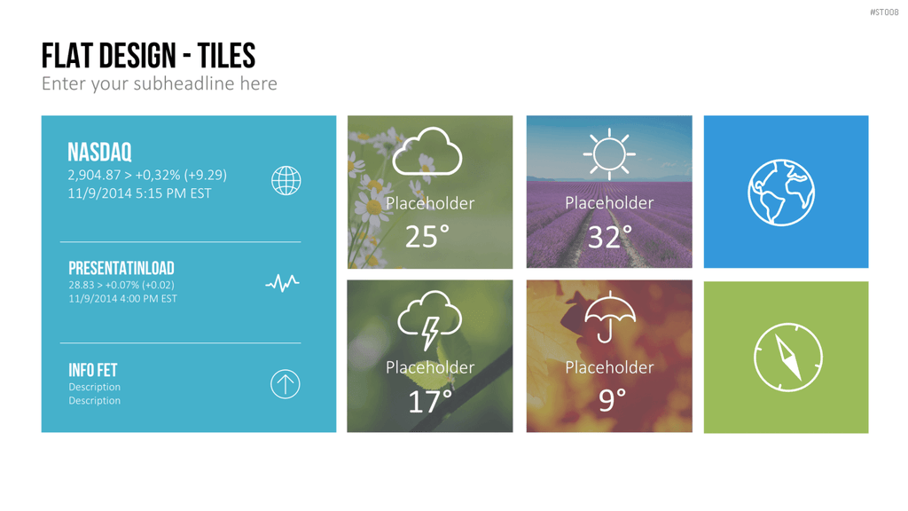 Flat Design - Kacheln PowerPoint-Vorlage