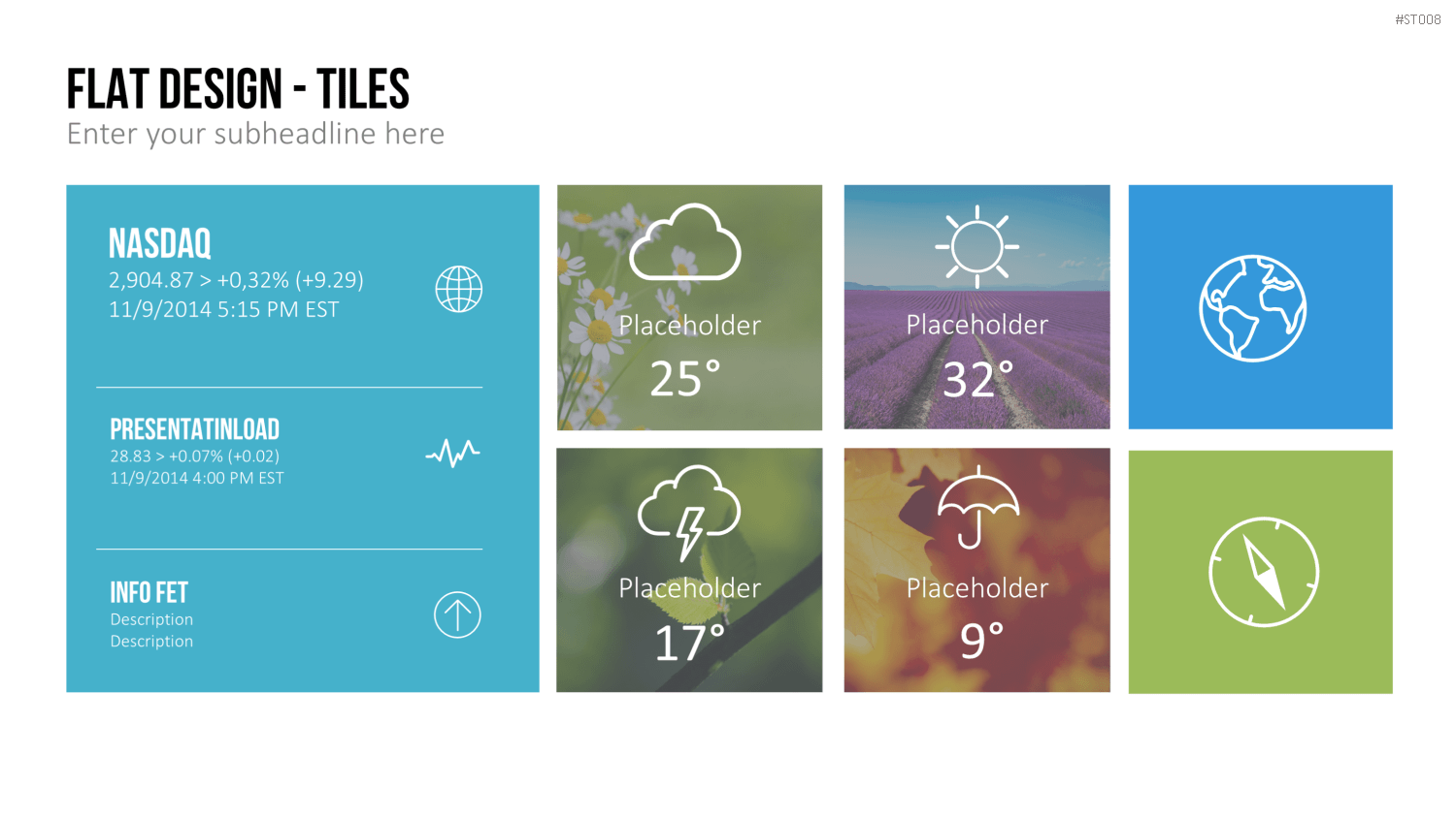 Flat Design - Kacheln PowerPoint-Vorlage