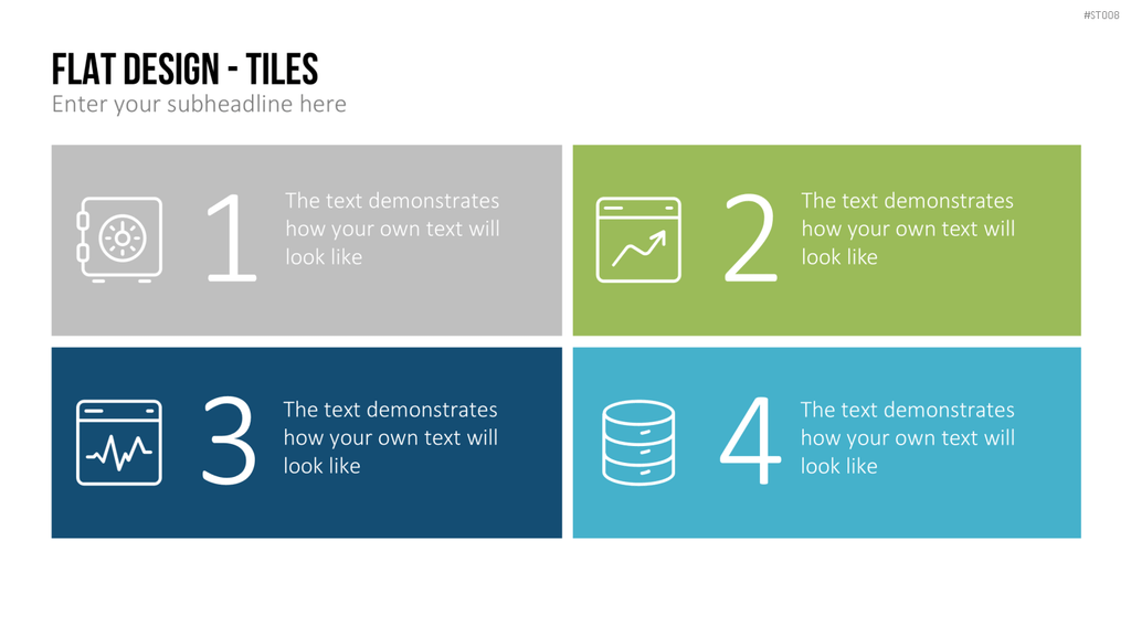 Flat Design - Kacheln PowerPoint-Vorlage