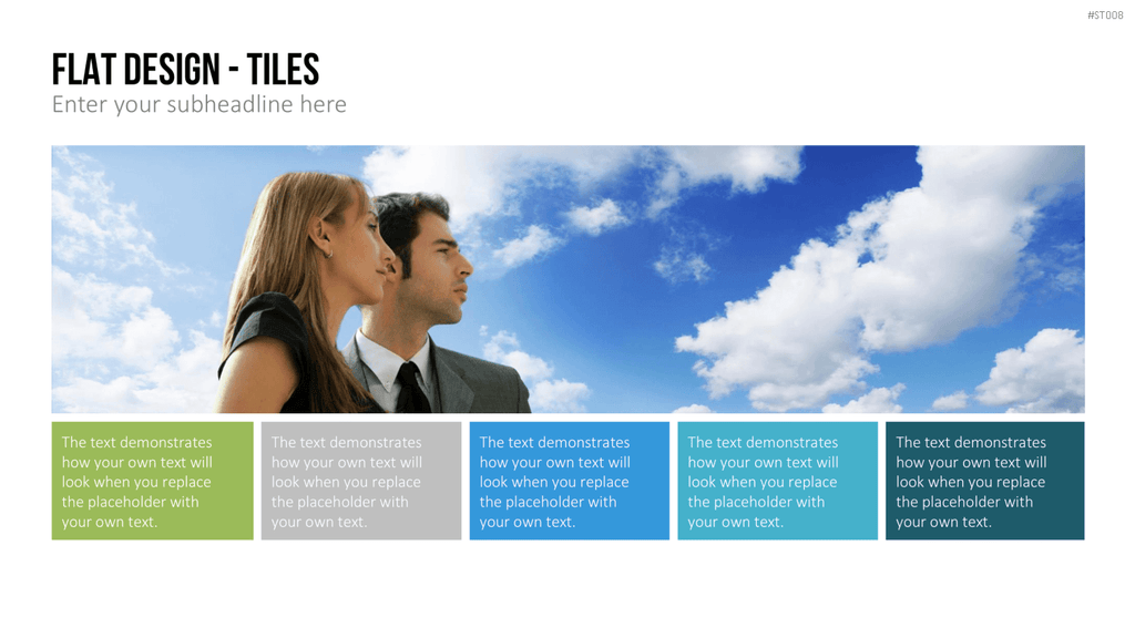 Flat Design - Kacheln PowerPoint-Vorlage