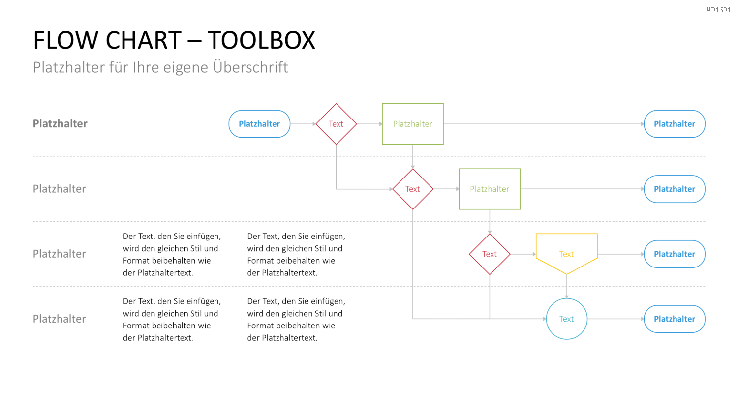 Flussdiagramme-Toolbox PowerPoint-Vorlage