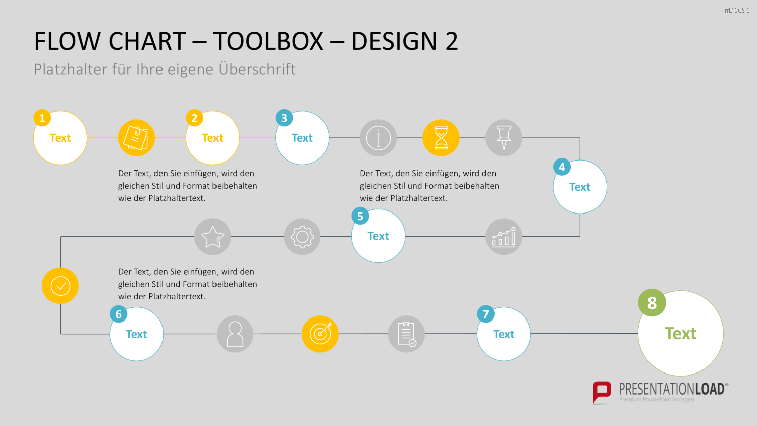 Flussdiagramme-Toolbox PowerPoint-Vorlage