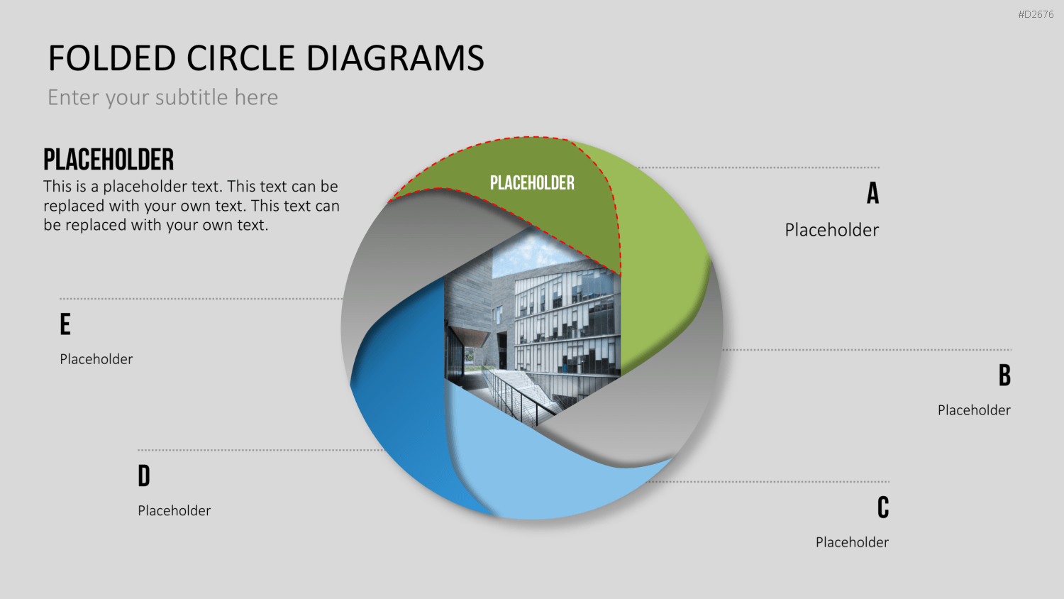Ringdiagramme - gefaltet PowerPoint-Vorlage