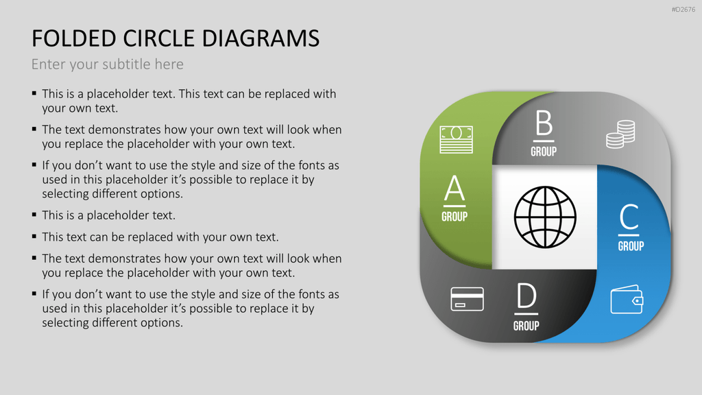 Ringdiagramme - gefaltet PowerPoint-Vorlage