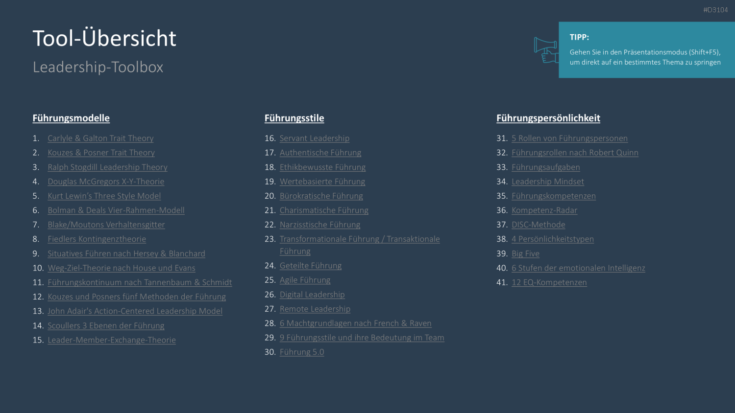 Leadership-Toolbox PowerPoint-Vorlage