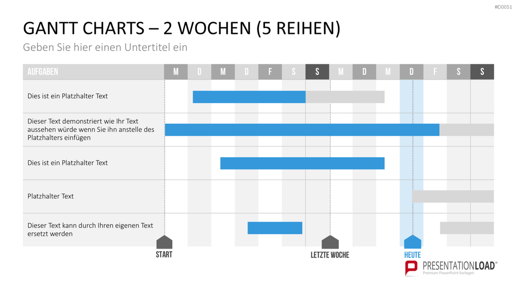 Gantt-Diagramme PowerPoint-Vorlage