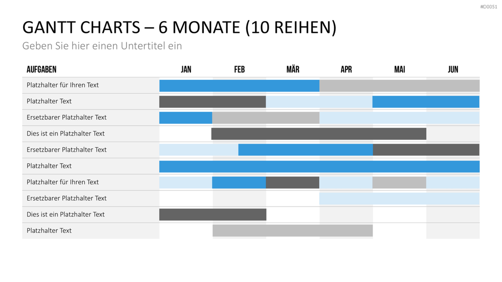 Gantt-Diagramme PowerPoint-Vorlage