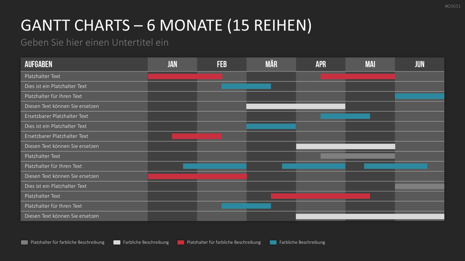 Gantt-Diagramme PowerPoint-Vorlage