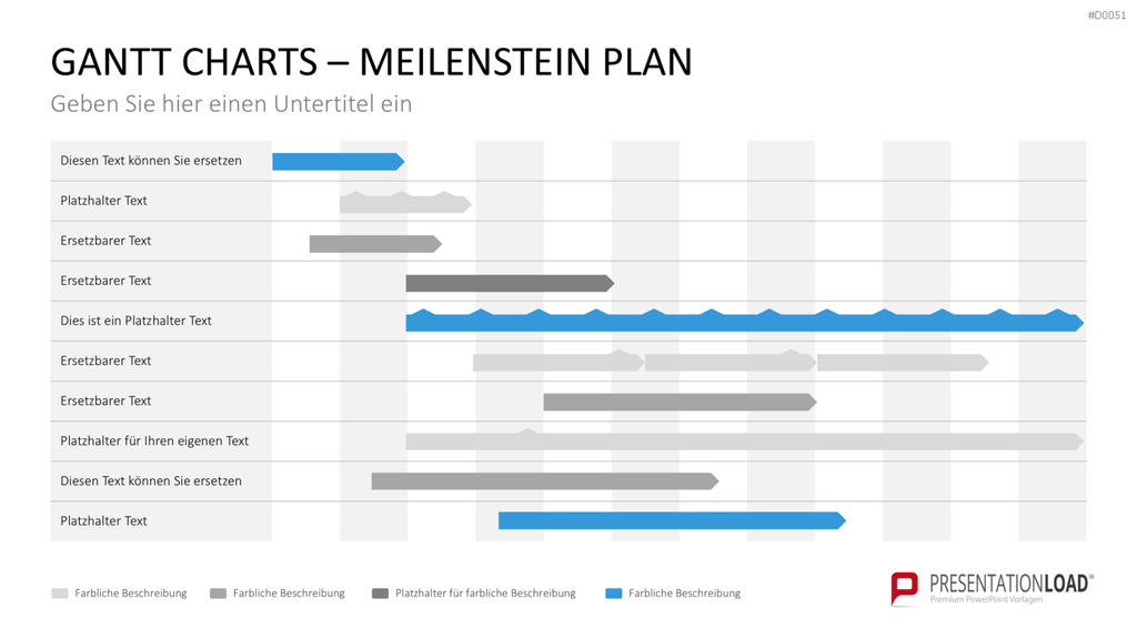 Gantt-Diagramme PowerPoint-Vorlage