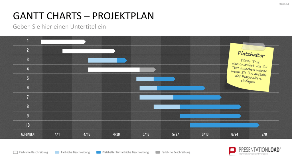 Gantt-Diagramme PowerPoint-Vorlage