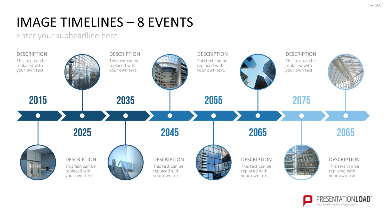 Zeitstrahl mit Bildern (Timelines) PowerPoint-Vorlage
