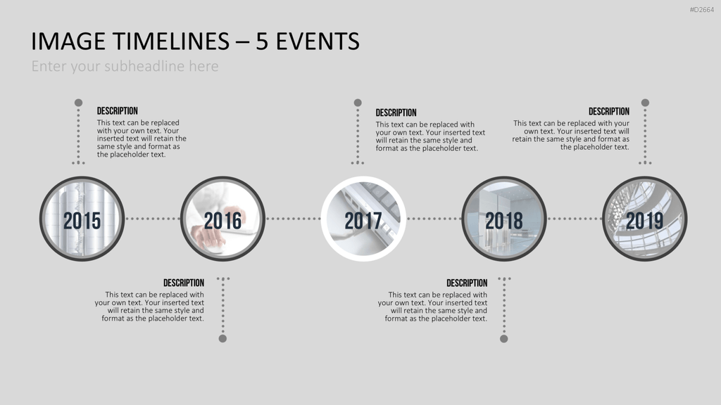 Zeitstrahl mit Bildern (Timelines) PowerPoint-Vorlage