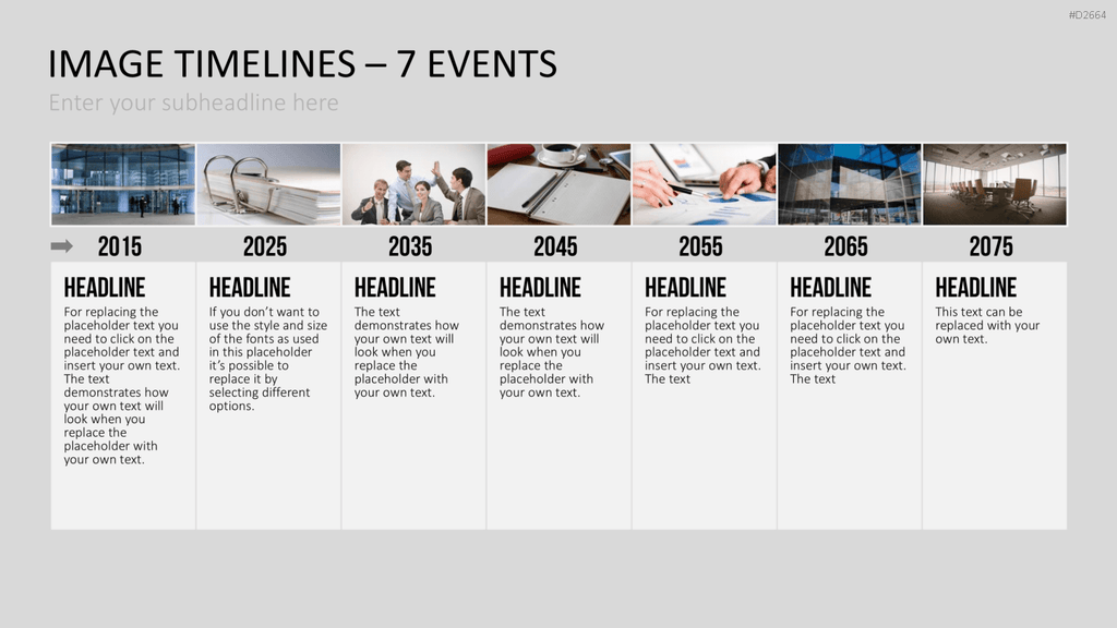 Zeitstrahl mit Bildern (Timelines) PowerPoint-Vorlage