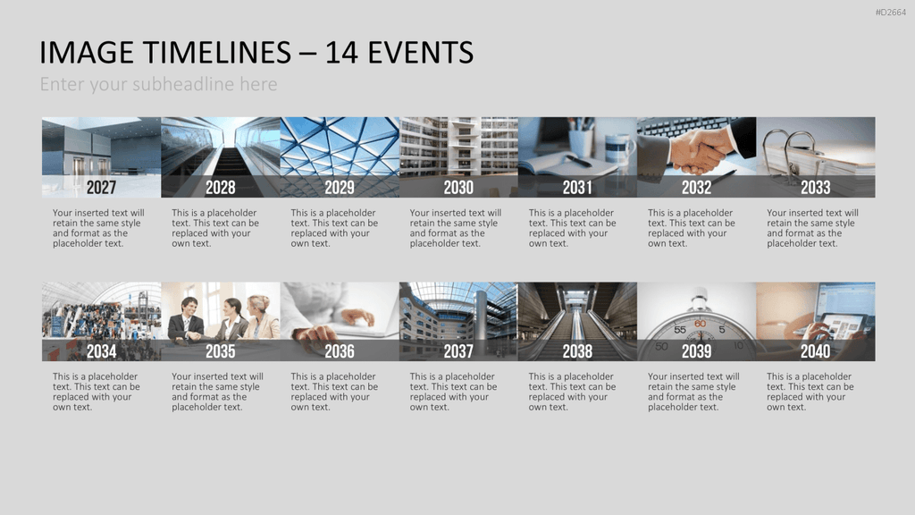 Zeitstrahl mit Bildern (Timelines) PowerPoint-Vorlage