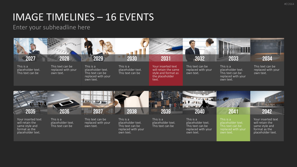 Zeitstrahl mit Bildern (Timelines) PowerPoint-Vorlage