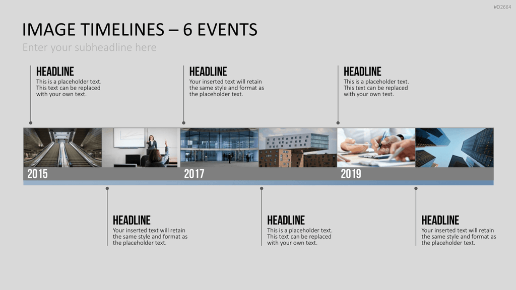 Zeitstrahl mit Bildern (Timelines) PowerPoint-Vorlage