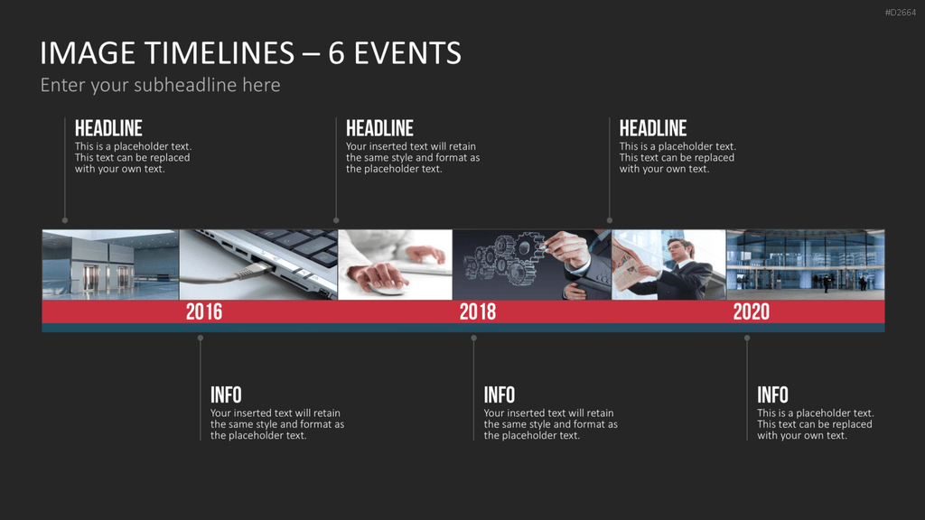 Zeitstrahl mit Bildern (Timelines) PowerPoint-Vorlage
