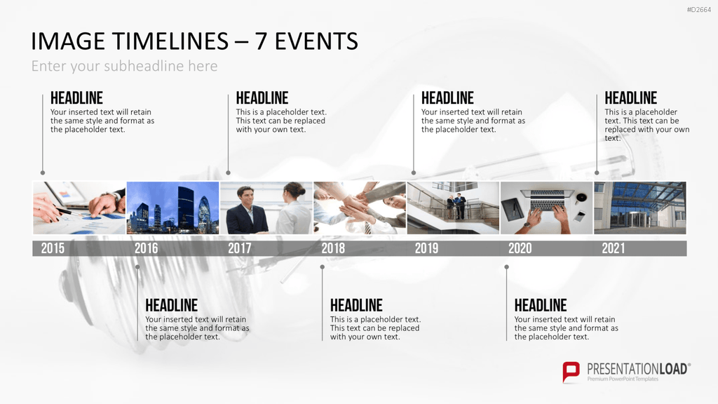Zeitstrahl mit Bildern (Timelines) PowerPoint-Vorlage